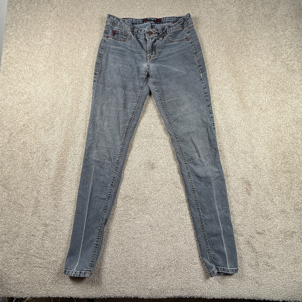 Fragile Jeans Womens 7 Blue Denim Cotton Stretch Low Rise Light Wash Skinny Leg